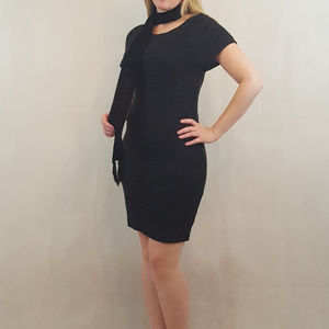 Sweater dress w/ scarf